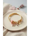 Pembe Kelebek Model Charmlı Bileklik