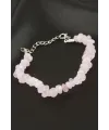 Pembe Kuvars Kırık Doğaltaş Bileklik