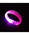 Pembe Led Işıklı Baskı Yapılabilen Pilli Bileklik Bilezik 1,5 cm Genişlik