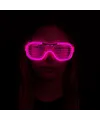 Pembe Led Işıklı Parti Gözlüğü - Neon Glow Şerit Gözlük 3 Modlu