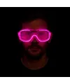 Pembe Led Işıklı Parti Gözlüğü - Neon Glow Şerit Gözlük 3 Modlu