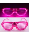 Pembe Led Işıklı Parti Gözlüğü - Neon Glow Şerit Gözlük 3 Modlu