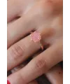 ietaks™ Pembe Lotus Çiçek Figür Gold Renk Kadın Yüzük