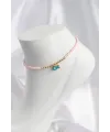 Pembe Renk Boncuklu Balık Figürlü Halhal