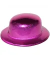 Pembe Renk Hologramlı Plastik Yuvarlak Melon 27x24 cm