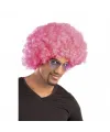 Pembe Renk Kıvırcık Afro Bonus Peruk