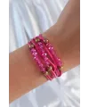 ietaks™ Pembe Renk Zirkon Taşlı İpli Çoklu Bileklik