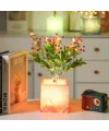 Pembe Saksılı LED Yapay Çiçek