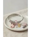 Pembe Şans Tavşanı Charmlı Bileklik