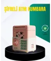 Pembe Şifreli Eğitici Atm Kasa Çocuk Kumbarası