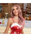 Pembe Siyah Kırçıllı Tül Peruk