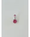 Pembe Taşlı Göbek Piercing - Pg0037