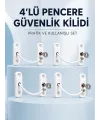 Pencere ve Kapılar İçin Anahtarlı Güvenlik Kilidi 4’lü Set