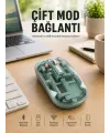 Pilli Kablosuz Mouse Bluetooth Ve Usb Uyumlu Sessiz Tıklama Yeni Nesil