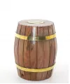 Pirinç Ahşap Fıçı Kumbara 12.5 Cm Wb535