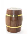 Pirinç Ahşap Fıçı Kumbara 15 Cm