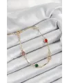 ietaks™ Pirinç Asorti Model Gold Renk Zirkon Taşlı Kadın Bileklik