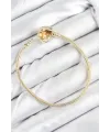 ietaks™ Pirinç Charm Zirkon Taşlı Kalp Model Gold Renk Kadın Bileklik