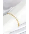 ietaks™ Pirinç Gold Renk Balık Sırtı Model Zirkon Taşlı Kadın Bileklik
