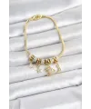 Pirinç Gold Renk Charmlı Kadın Bileklik