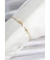 Pirinç Gold Renk Çiçek Model Su Yolu Kadın Bileklik