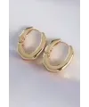 Pirinç Gold Renk Kalın Kemik Model Küpe