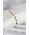 Pirinç Gold Renk Kalpli Kutup Yıldızı İşleme Kadın Bileklik