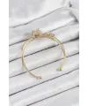 ietaks™ Pirinç Gold Renk Kalpli Zirkon Taşlı Kadın Bileklik