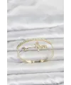Pirinç Gold Renk Kelebek Model Kadın Bileklik
