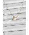Pirinç Gold Renk Kuğu Model Kadın Kolye