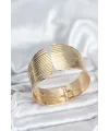 Pirinç Gold Renk Levha Model Kadın Bileklik