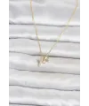 Pirinç Gold Renk Minimal Kutup Yıldızı Model Kadın Kolye