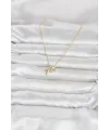 Pirinç Gold Renk Minimal Kutup Yıldızı Model Kadın Kolye