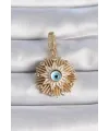 ietaks™ Pirinç Gold Renk Nazar Boncuklu Saçaklı Yıldız Figür Ajda Charm