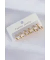 Pirinç Gold Renk Oval Bombeli Küpe Seti