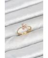 ietaks™ Pirinç Gold Renk Pembe Kelebek Kadın Yüzük