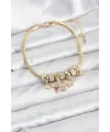 ietaks™ Pirinç Gold Renk Renkli Yıldız Charmlı Kadın Bileklik