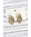 Pirinç Gold Renk Sarmal Damla Model Vintage Kadın Küpe