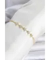 Pirinç Gold Renk Sıralı Yıldız Model Su Yolu Kadın Bileklik