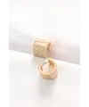 Pirinç Gold Renk Taşlı Minimal Küpe
