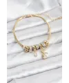Pirinç Gold Renk Tinkerbell Charmlı Kadın Bileklik