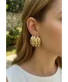Pirinç Gold Renk Vintage Kadın Küpe