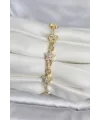 Pirinç Gold Renk Yıldız Model Zirkon Taşlı Kadın Bileklik
