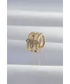 Pirinç Gold Renk Yonca Earcuff Küpe