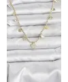Pirinç Gold Renk Yonca Model Kadın Kolye