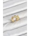 Pirinç Gold Renk Yonca Model Kadın Yüzük