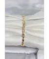 Pirinç Gold Renk Zirkon Taşlı Ay ve Yıldız Model Kadın Bileklik