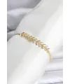 Pirinç Gold Renk Zirkon Taşlı Çavuş Model Su Yolu Kadın Bileklik