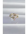 Pirinç Gold Renk Zirkon Taşlı Damla Earcuff Küpe