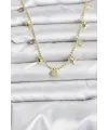 ietaks™ Pirinç Gold Renk Zirkon Taşlı Deniz Kabuğu Model Kadın Kolye